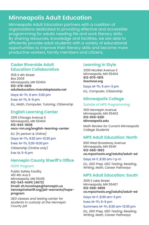 Minneapolis Public Schools - Minneapolis Adult Education - Page 4