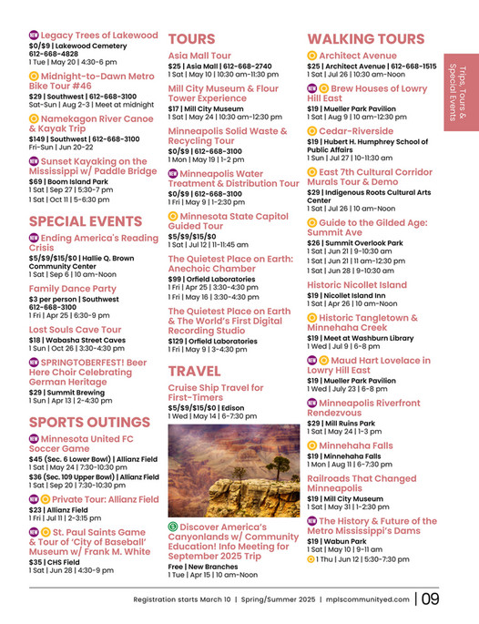 Minneapolis Public Schools 2025 Spring/Summer Enrichment Brochure